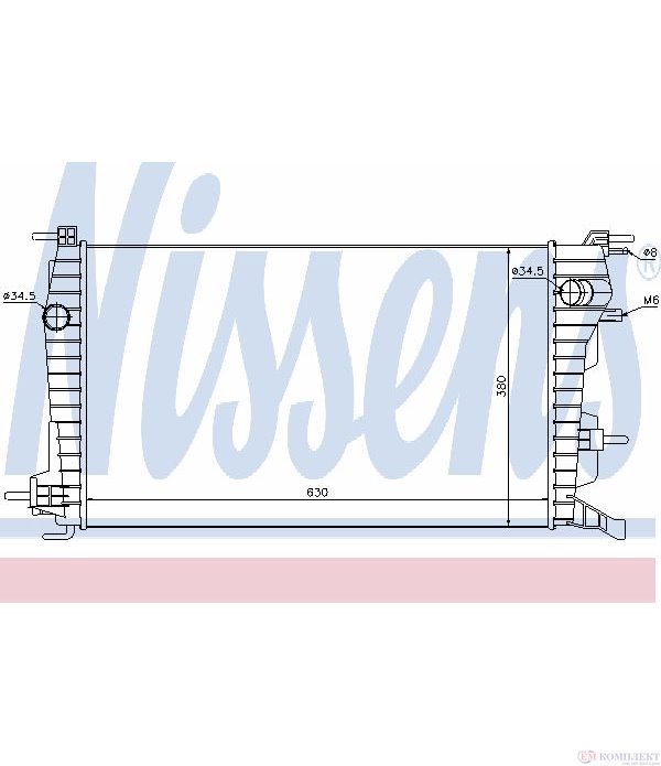 РАДИАТОР ВОДЕН RENAULT FLUENCE (2010-) 1.5 dCi - NISSENS