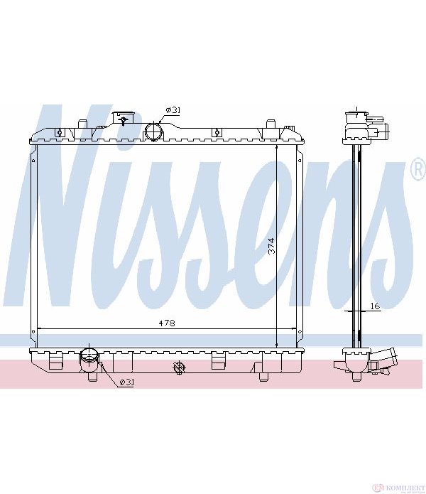 РАДИАТОР ВОДЕН SUZUKI SPLASH (2008-) 1.2 VVT - NISSENS