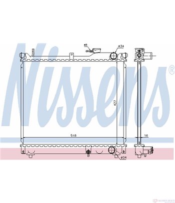 РАДИАТОР ВОДЕН SUZUKI GRAND VITARA (1998-) 1.6 - NISSENS
