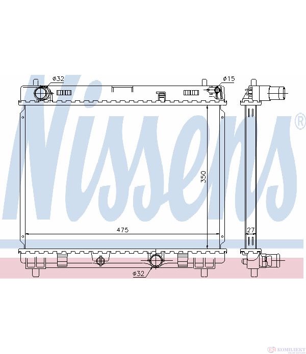 РАДИАТОР ВОДЕН TOYOTA URBAN CRUISER (2009-) 1.4 D-4D - NISSENS