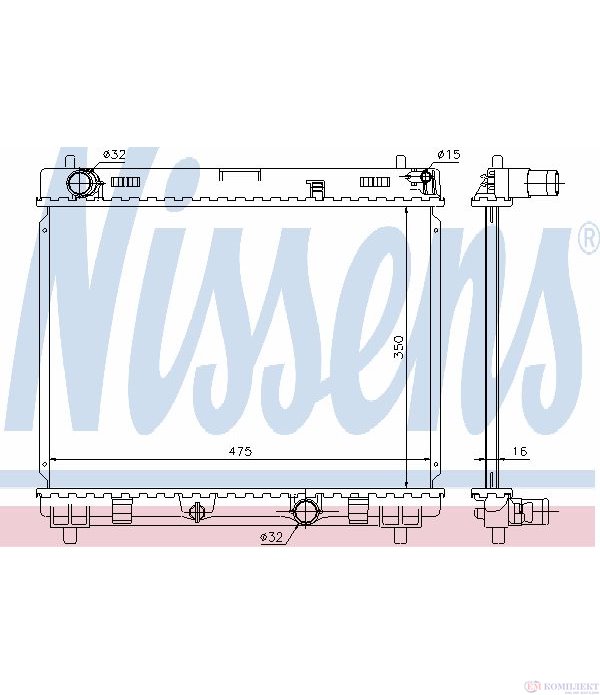 РАДИАТОР ВОДЕН TOYOTA URBAN CRUISER (2009-) 1.4 D-4D 4x4 - NISSENS