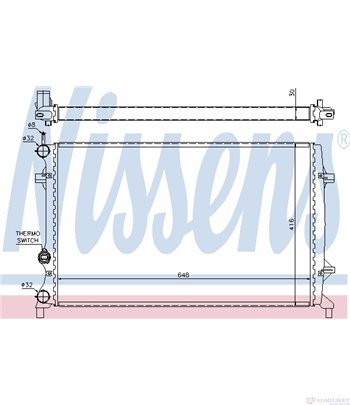 РАДИАТОР ВОДЕН VOLKSWAGEN JETTA IV (2011-) 2.5 FSI - NISSENS