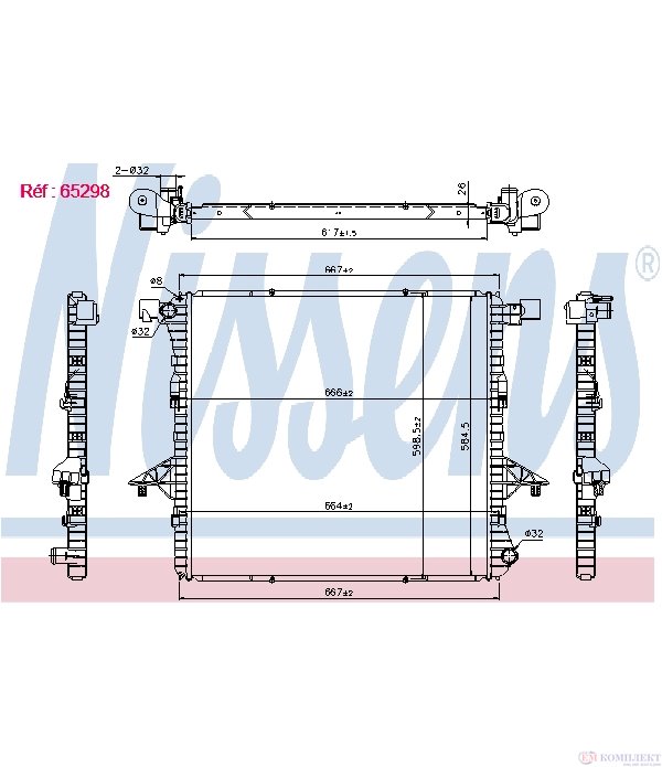 РАДИАТОР ВОДЕН VOLKSWAGEN AMAROK (2010-) 2.0 BiTDI 4motion - NISSENS