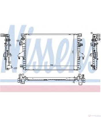 РАДИАТОР ВОДЕН VOLKSWAGEN MULTIVAN V (2003-) 2.0 TDI 4motion - NISSENS