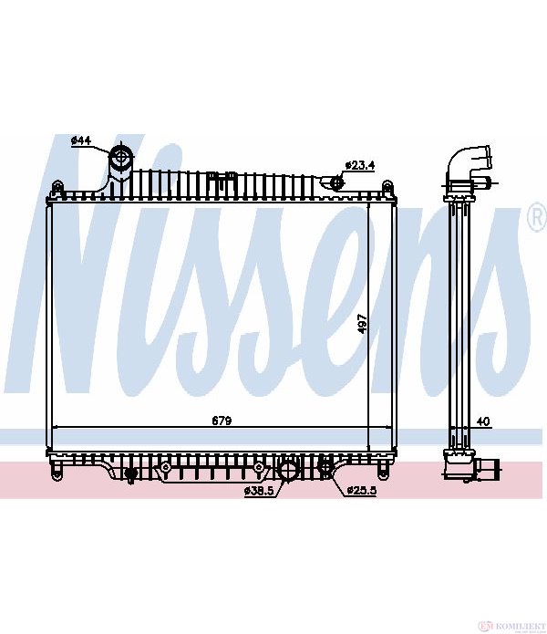 РАДИАТОР ВОДЕН LAND ROVER RANGE ROVER III (2002-) 3.6 TD 8 - NISSENS