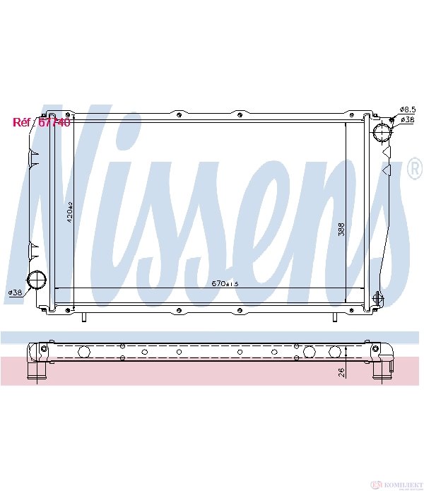 РАДИАТОР ВОДЕН SUBARU IMPREZA COMBI (1992-) 2.0 i Turbo 4WD - NISSENS