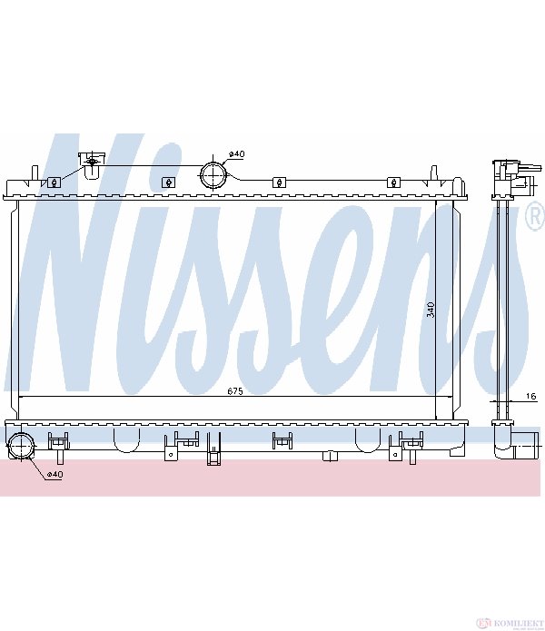 РАДИАТОР ВОДЕН SUBARU LEGACY V COMBI (2009-) 2.5 i - NISSENS