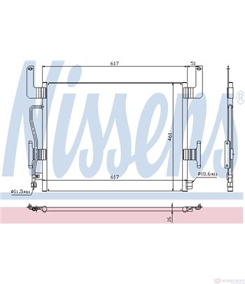 РАДИАТОР КЛИМАТИК RENAULT TRUCKS PREMIUM (1996-) Route 385.24,400.24 - NISSENS