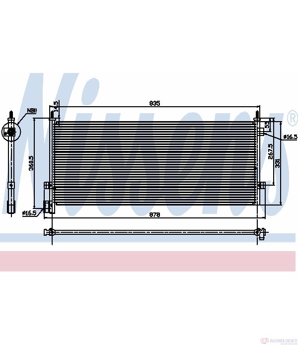 РАДИАТОР КЛИМАТИК VOLVO FH 16 (1993-) FH 16/520 - NISSENS
