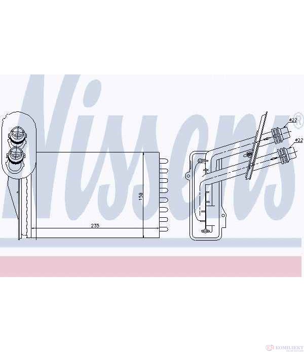 РАДИАТОР ПАРНО VOLKSWAGEN POLO CLASSIC (1995-) 110 1.9 TDI - NISSENS