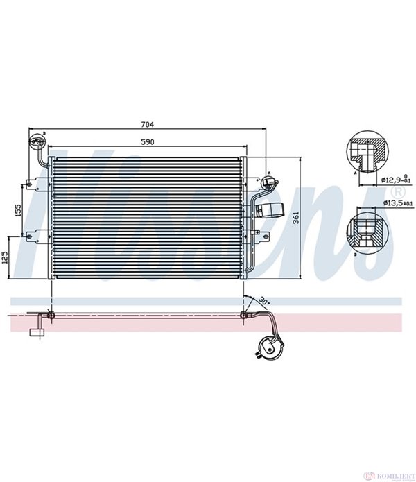 РАДИАТОР КЛИМАТИК SEAT CORDOBA VARIO (1999-) 1.6 - NISSENS