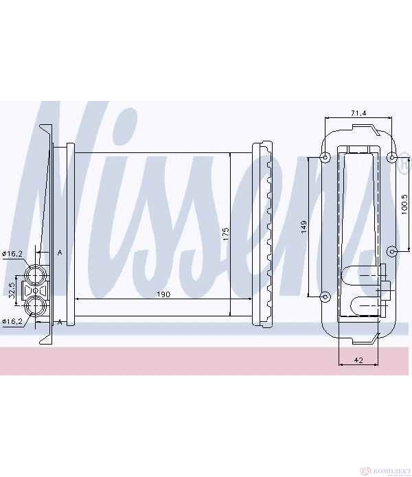 РАДИАТОР ПАРНО VOLVO S70 (1996-) 2.0 - NISSENS
