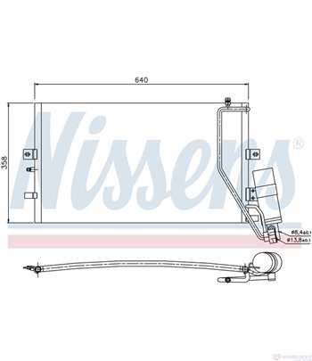 РАДИАТОР КЛИМАТИК SAAB 9-5 (1997-) 3.0 V6t - NISSENS