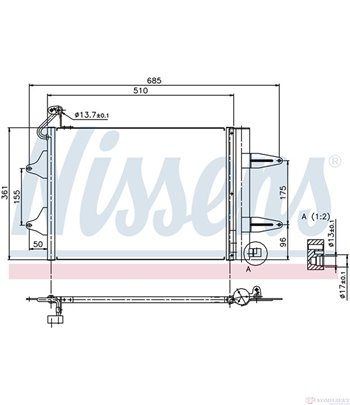 РАДИАТОР КЛИМАТИК SEAT CORDOBA (2002-) 1.6 - NISSENS