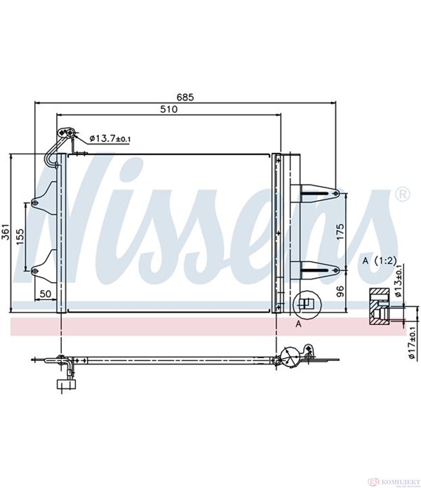 РАДИАТОР КЛИМАТИК SEAT CORDOBA (2002-) 1.6 - NISSENS
