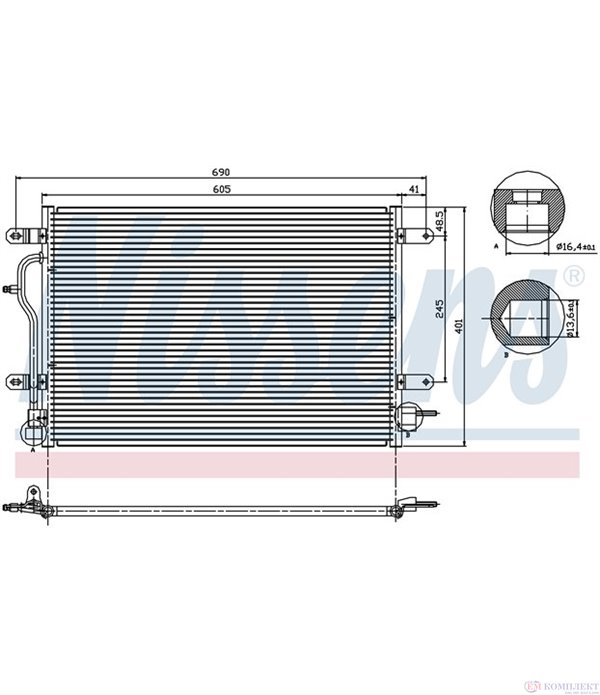 РАДИАТОР КЛИМАТИК AUDI A4 (2000-) 2.4 - NISSENS
