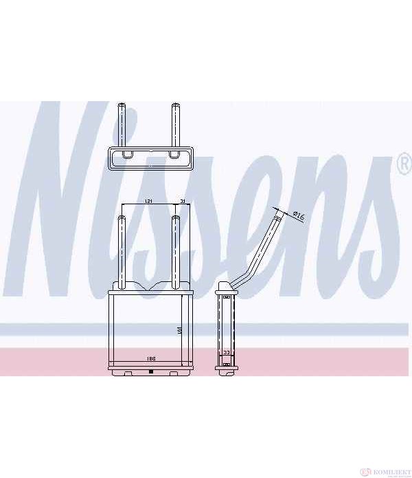 РАДИАТОР ПАРНО OPEL VECTRA A HATCHBACK (1988-) 2.0 i CAT - NISSENS