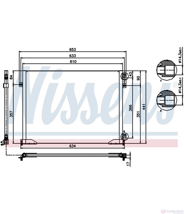 РАДИАТОР КЛИМАТИК OPEL VIVARO COMBI (2001-) 2.0 16V - NISSENS