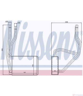 РАДИАТОР ПАРНО FORD FIESTA V (2001-) 1.4 TDCi - NISSENS