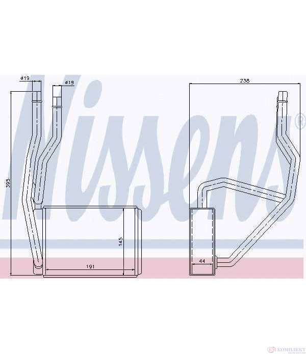 РАДИАТОР ПАРНО FORD FIESTA V (2001-) 1.4 TDCi - NISSENS