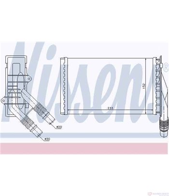 РАДИАТОР ПАРНО RENAULT KANGOO (1997-) D 55 1.9 - NISSENS