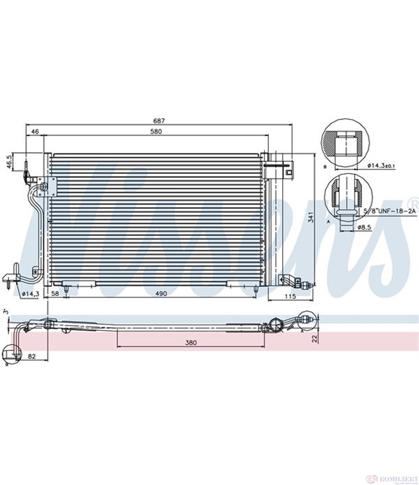 РАДИАТОР КЛИМАТИК PEUGEOT 306 (1993-) 1.8 ST - NISSENS
