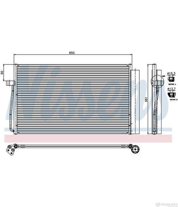 РАДИАТОР КЛИМАТИК BMW 5 SERIES E61 TOURING (2004-) 520d - NISSENS