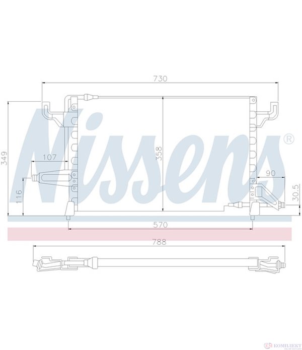 РАДИАТОР КЛИМАТИК PEUGEOT 605 (1989-) 2.0 Turbo - NISSENS