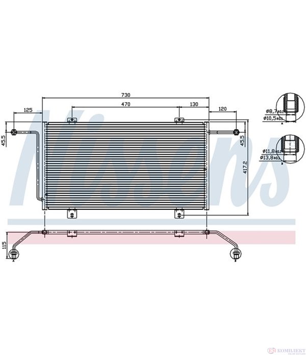 РАДИАТОР КЛИМАТИК OPEL MOVANO COMBI (1998-) 2.8 DTI - NISSENS