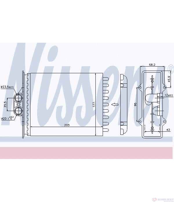 РАДИАТОР ПАРНО VAUXHALL VECTRA (1995-) 1.6 i - NISSENS