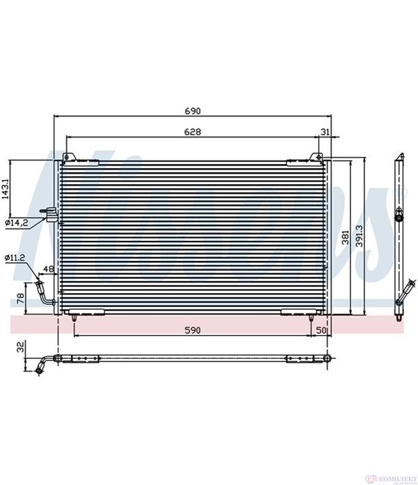 РАДИАТОР КЛИМАТИК PEUGEOT 406 BREAK (1996-) 3.0 24V - NISSENS