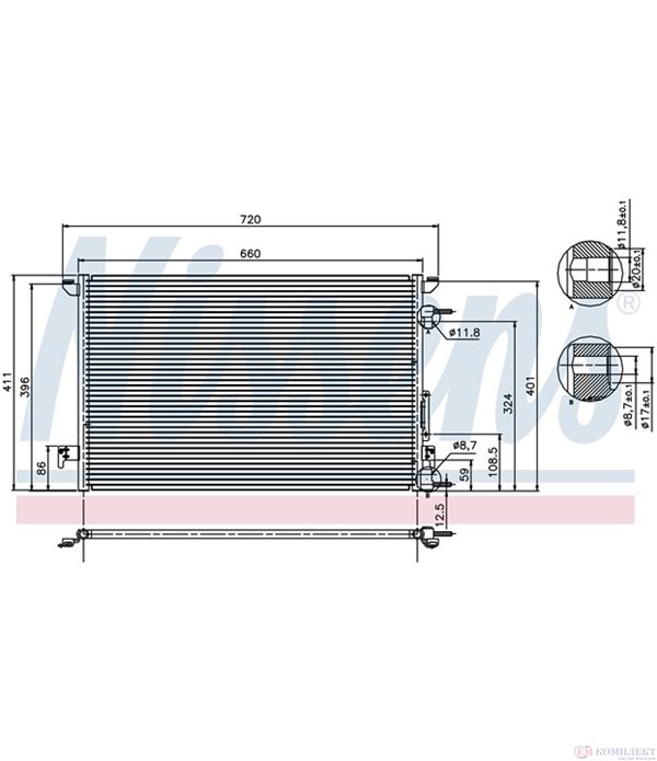 РАДИАТОР КЛИМАТИК OPEL VECTRA C (2002-) 3.2 V6 - NISSENS