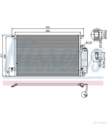 РАДИАТОР КЛИМАТИК SAAB 9-3 (2002-) 2.0 T XWD - NISSENS