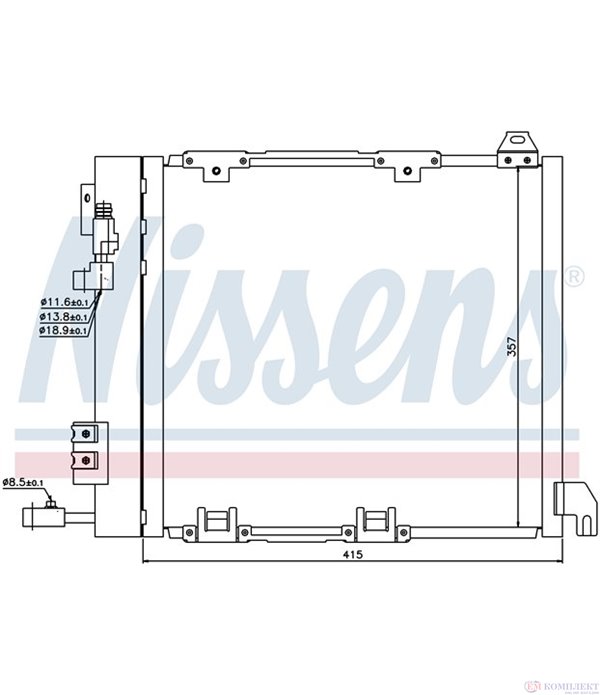 РАДИАТОР КЛИМАТИК OPEL ASTRA G HATCHBACK (1998-) 1.7 CDTI - NASHUA
