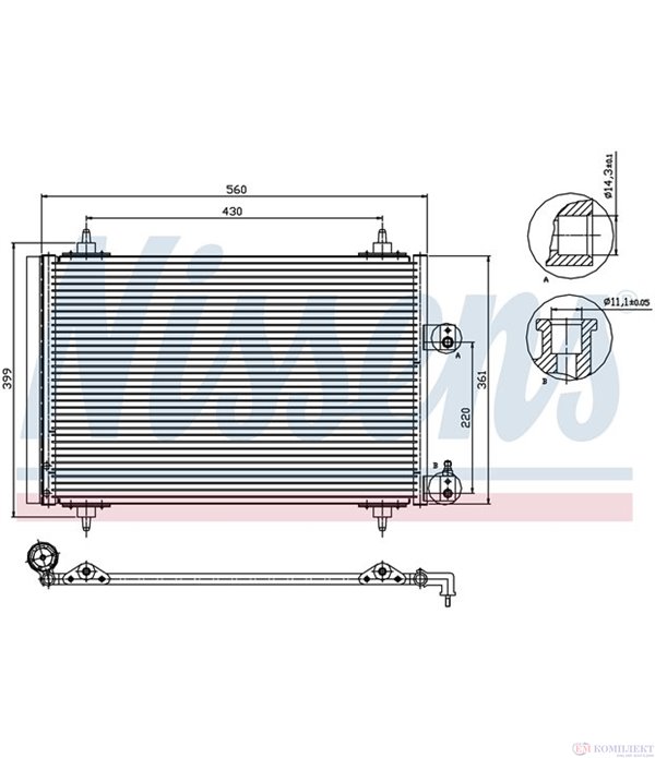 РАДИАТОР КЛИМАТИК CITROEN C5 (2001-) 2.0 16V - NASHUA