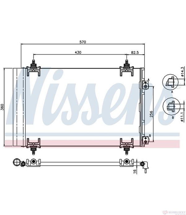 РАДИАТОР КЛИМАТИК PEUGEOT RCZ (2010-) 1.6 16V - NASHUA