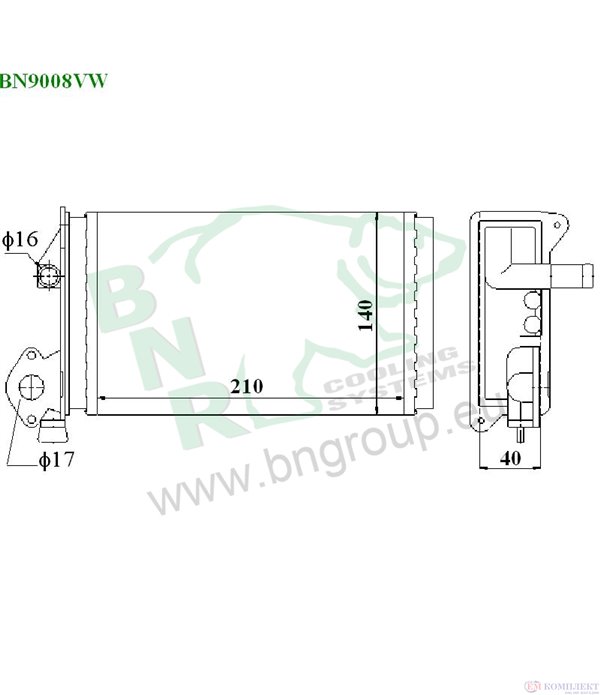 РАДИАТОР ПАРНО VOLKSWAGEN POLO (1981-) 1.1 - BNR