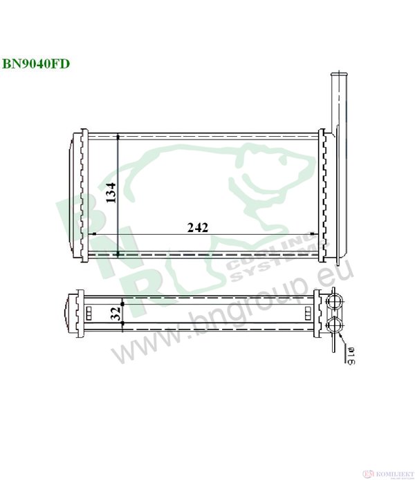 РАДИАТОР ПАРНО FORD ESCORT VII SEDAN (1995-) 1.3 - BNR