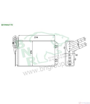 РАДИАТОР ПАРНО VOLKSWAGEN POLO (1994-) 1.4 - BNR