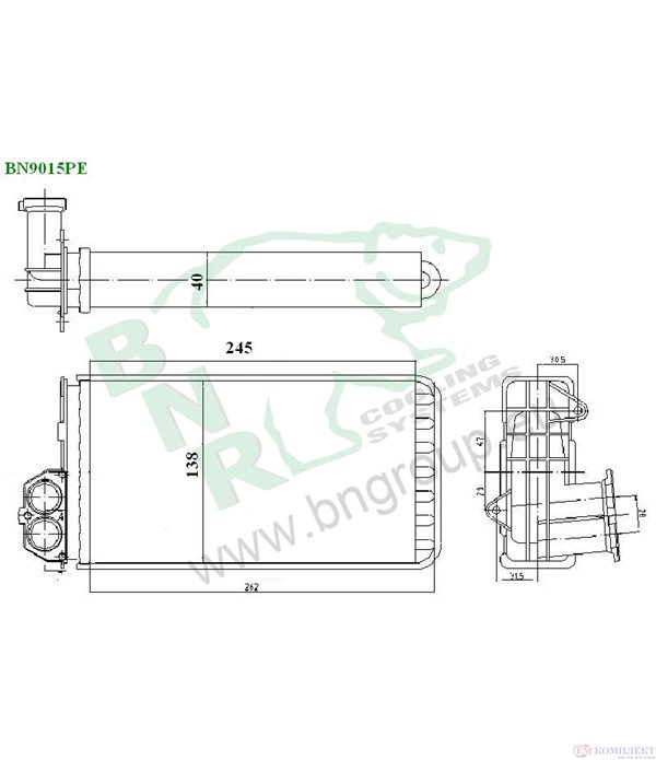 РАДИАТОР ПАРНО PEUGEOT 206+ (2009-) 1.4 HDi eco 70 - BNR