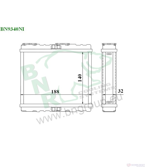 РАДИАТОР ПАРНО NISSAN SUNNY III LIFTBACK (1990-) 1.4 i - BNR