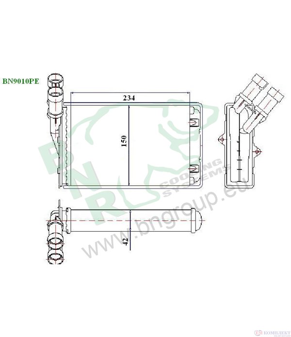 РАДИАТОР ПАРНО PEUGEOT PARTNER COMBISPACE (1996-) 1.6 HDi 75 - BNR