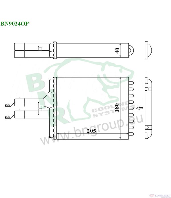 РАДИАТОР ПАРНО OPEL VECTRA B COMBI (1996-) 1.7 TD - BNR