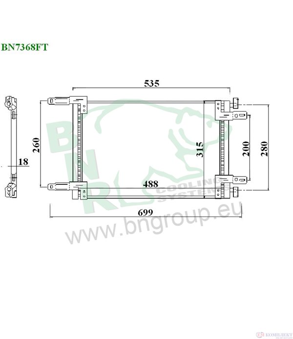 РАДИАТОР КЛИМАТИК FIAT DOBLO (2001-) 1.9 D - BNR