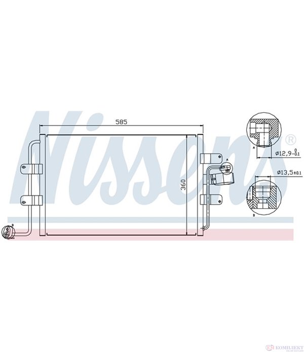 РАДИАТОР КЛИМАТИК VOLKSWAGEN NEW BEETLE (1998-) RSI 3.2 - NISSENS