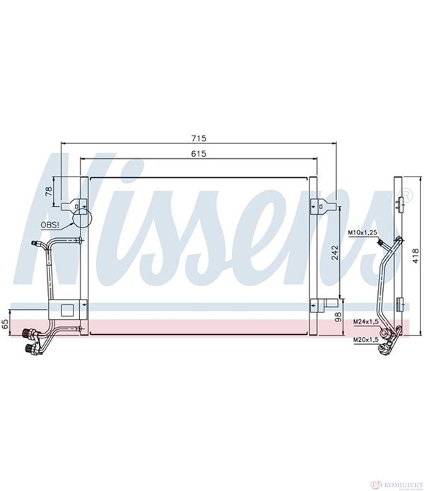 РАДИАТОР КЛИМАТИК AUDI A4 AVANT (1995-) 1.6 - NISSENS