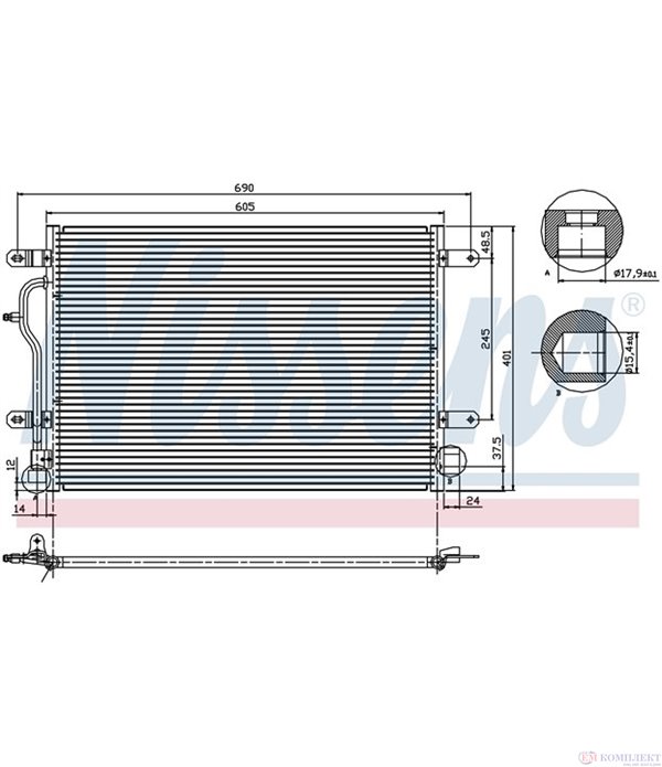 РАДИАТОР КЛИМАТИК AUDI A4 (2000-) 2.0 - NISSENS
