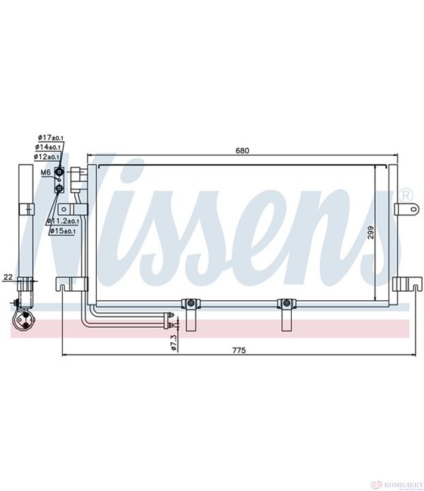 РАДИАТОР КЛИМАТИК VOLKSWAGEN TRANSPORTER IV (1990-) 2.5 TDI - NISSENS