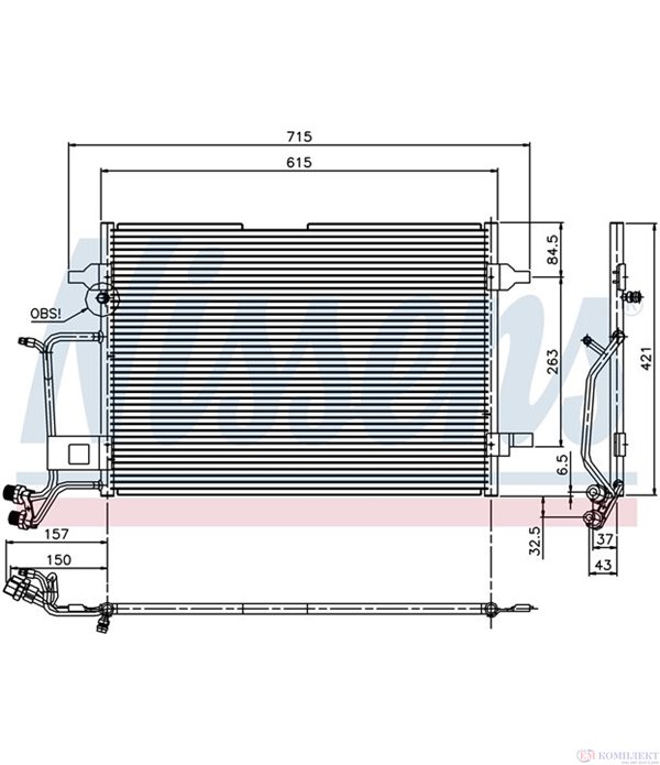 РАДИАТОР КЛИМАТИК AUDI A4 AVANT (1995-) 1.8 T - NISSENS