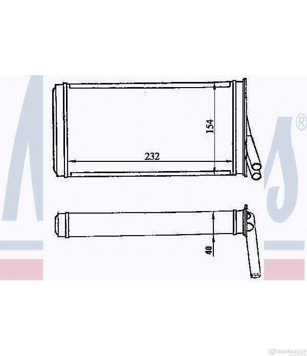 РАДИАТОР ПАРНО AUDI 80 AVANT (1991-) 1.6 E - NISSENS